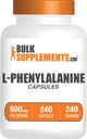 Bulkaddiments.com L- Phenylalanin Kapsler - Phenylalanin Supplement, L- Phenylalanin 500mg - Gluten Free, 1 Kapsel per servering, 240 Kapsler (pakning med 1)