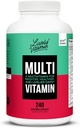 LIVELY VITAMIN CO. Multivitamin - 37 Vitamin Minerals and Extracts - Energy - Memory - Immunfunktion - Heart- Brain - Focus - Mood - Antioxidanter - Dairy Gluten Soy Free - 240 Vegetariske kapsler