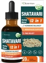 Shatavari (Shitabari) Drops til kvinder støtte Menopause Relief, Urtetilskud til PMS Support, 12- in-1 Formel med Wild Yam, Vitex Berry Extract. 2oz