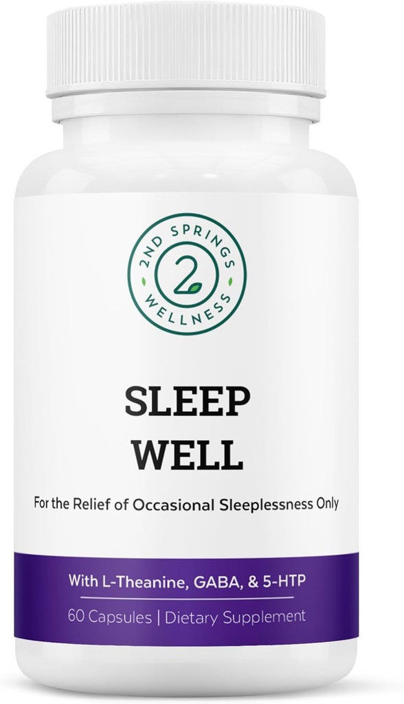 Sovebrønd Calmness & Afslappende Support Formel - Kraftfuld Blend med Magnesium, L-Theanin, GABA og Melatonin - Forbedrer afslapning + fremmer sund søvn mønstre - 60 kapsler