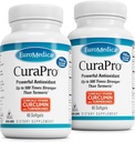 EuroMedica CuraPro - Antioxidant supplement til hjerne og immunforsvar - Kosttilskud med Curcumin & gurkemeje Essential Oil - Herbal Leverstøtte - 60 Softgels, 2 Pack (120 Softgels)
