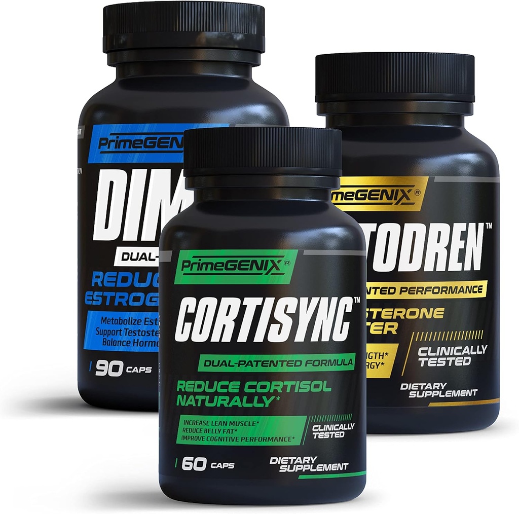 Ultimate Edge Stack; DIM 3X, Testodren & CortiSync Bundle • 124; Support Muscle Growth • 124; Reducer stress • 124; Made in USA
