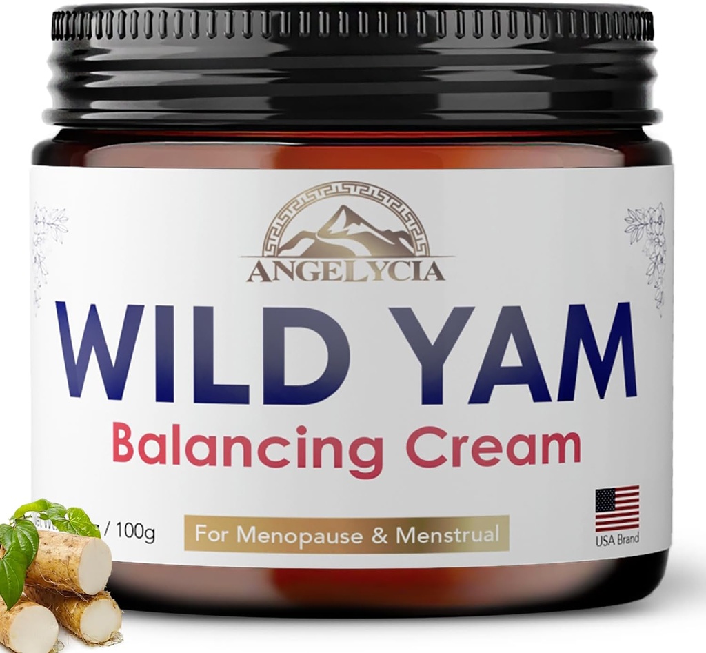 ANGELYCIA Wild Yam Cream for Hormone Balance | Hormone Balance for Women | Estrogen Cream | 100% Pure Organic | Organic for PMS | Perimenopause & Menopause Support | All Skins