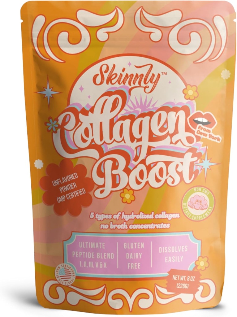 Multi Collagen Peptider Powder 8oz - Understøtter hud hårnegle Hydrolyzed Grass- Fed Non GMO Gluten Free