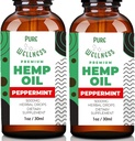Pure Wellness Hamp Seed Oil Drops Pebermynte Flavor til forbedret kognitiv funktion, Omega 3 6 9 Fedtsyrer, Økologisk, Non- GMO, Vegan (5,000mg 2- Pack)