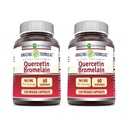 Amazing Formulas Quercetin 800 mg med bromelain 165mg, 120 Veggie kapsler Supplement (pakke af 2) - Non- GMO - Gluten Free - Understøtter den samlede sundhed og velvære