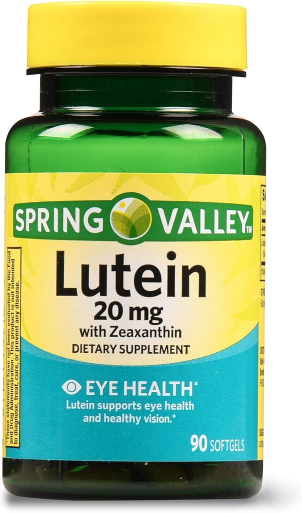 Spring Valley Lutein med Zeaxanthin Kosttilskud, 20 mg, 90 Tæl