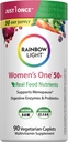 Rainbow Light Multivitamin for Women 50 +, C-vitamin, D & Zink, Probiotika, Women 's One 50 + Multivitamin giver høj-potens immunforsvar, non-GMO, vegetar, 90 tabletter
