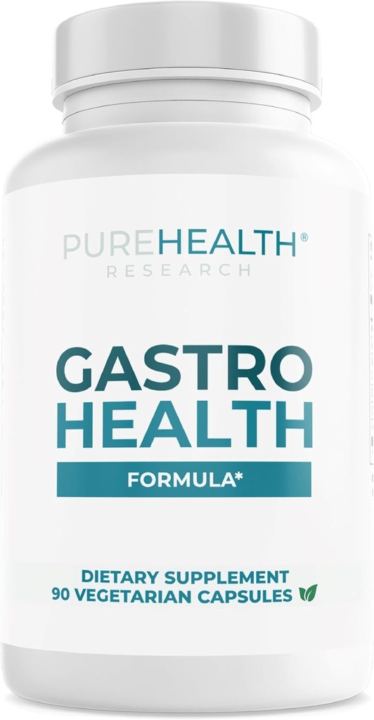 PURESUNDHEDSFORSKNING Gastro Health Formel - Natural Alginate for syre Reflux - DGL supplement til Heartburn & fordøjelsesbesvær - Med Artiskoke, Rhodiola Rosea, Hyaluronsyre, Quince & mere - 90 kapsler