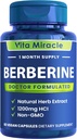 Berberine Supplement 1200mg - Pure Berberine HCL Organic 97% Testet Super Renhed - bedste alle naturlige non-GMO kosttilskud til kvinder og mænd - Sammenlign 1200 mg til andre 500 mg eller 1000 mg kapsler