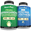 Nutrivein Premium Ashwagandha & Liposomal Glutathione Supplement Bundle: High-Absorption Glutathione Liposomal Supplement & Ashwagandha Supplements for Immunity, Balance, Vitality, & Detox