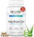 Hjernetilskud til hukommelse og fokus - Dr Lewis Daily Brain Care Kapsler med Aloe Vera - Plantbaseret Nootrop og energisupplement til hjerne tåge, mental Klarhed, og immunforsvar - 90 Kapsler