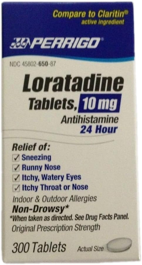 Perrigo Loratadine Tablets, Blue, 300 Greve