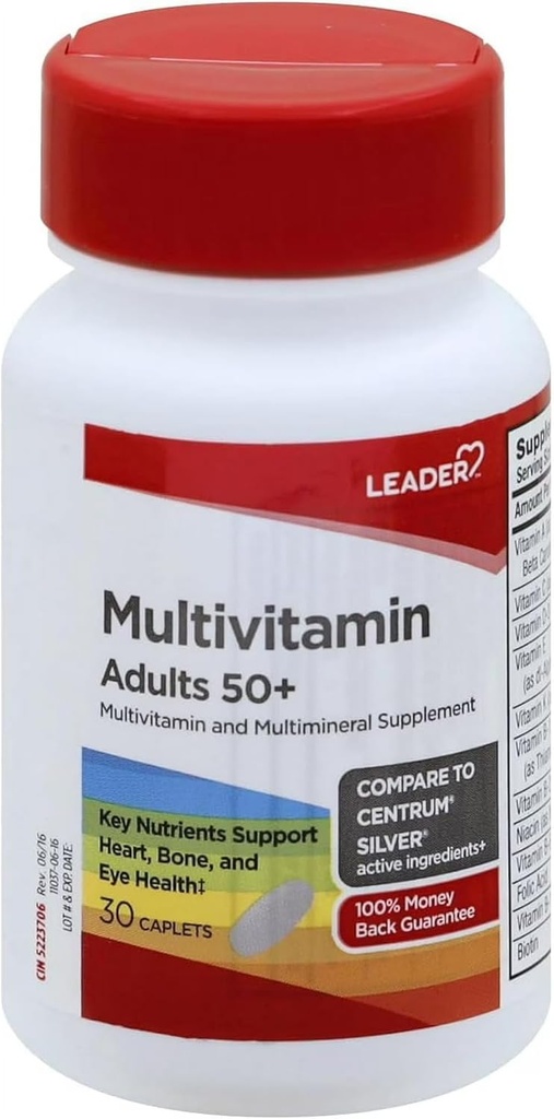 Leader Multivitamin Voksen 50 + kapsler 30 ng Pakning med 1 stk.