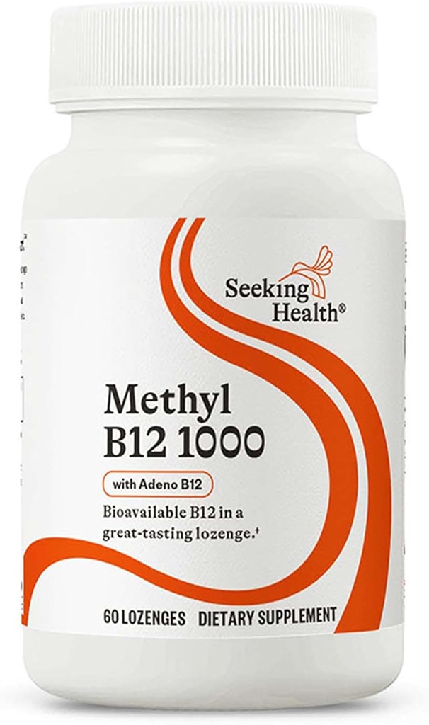Søg Health Methyl B12 1000, 1000 mcg B12 som Adenosylcobalamin og Methylcobalamin, Understøtter homocysteinniveauer og methylering, MTHFR Support, Vegan og Vegetar (60 lozenges) *