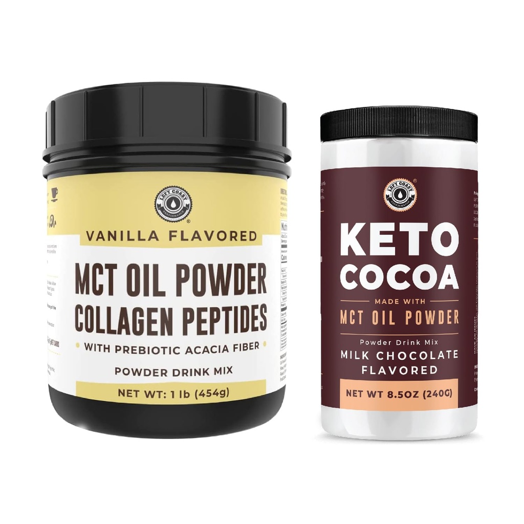 Venstre kyst Performance Keto MCT Oil Powder & Collagen + Keto Coco Drink Mix
