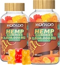 HOOLOO Hemp Gummies for Happier Bedtimes & Focus, Extra Strength 2.800.000 mg Hemp Oil Infured Gummy Bears Fruity, Sugar Free, 120ct Edibles, Made in USA
