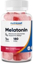 Nutricost Melatonin 1mg, 180 Gummies, Strawberry Flavored - Gluten Free, Non- GMO, No Corn Syrup