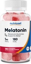 Nutricost Melatonin 1mg, 180 Gummies, Strawberry Flavored - Gluten Free, Non- GMO, No Corn Syrup