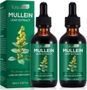 2 Pack Mullein Drops til Lunger, Natural Mullein Herbal Kosttilskud, Mullein Leaf Extract for Lung Cleanse and Respiratory Support, 2.02 fl oz