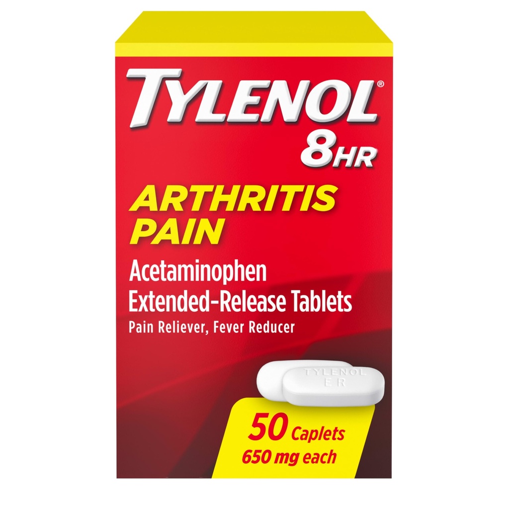 Tylenol 8 timers arthritis pain Relief Extended- release Tablets, 650 mg Acetaminophen, fælles smertelindring & feberreducerende medicin, oral smertelindring for arthritis & fælles smerte, 50 tal