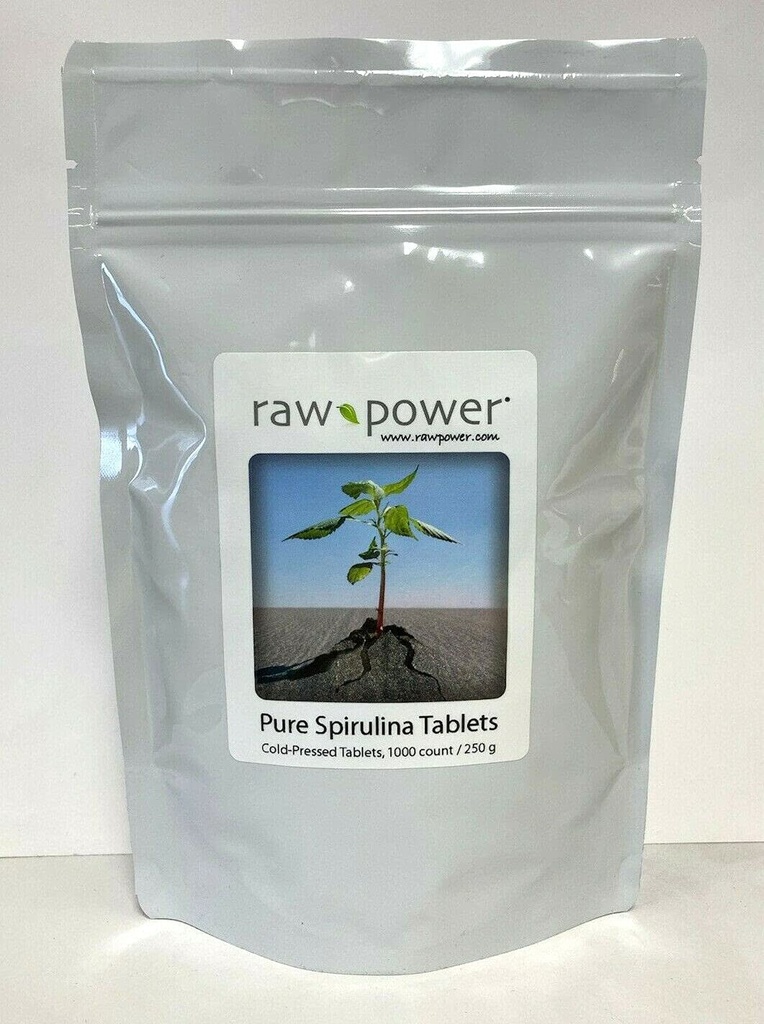 Spirulina tabletter, 1000 Count, 250 mg Hver, (250 bedstemor / 8, 8 oz) 100% Ren, rå, Økologisk, Cold- presset