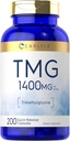 Carlyle TMG Supplement- 124; 1400mg - 124; 200 Trimethylglycin Quick Release kapsler - 124; Non- GMO & Gluten Free