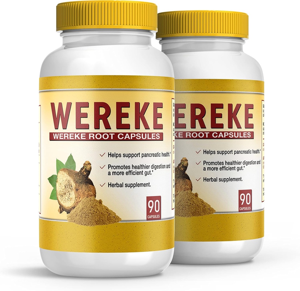 Wereke Raiz de Wereke en Capsulas. Guerevia Set de 2 Frascos. Reumas, Gastritis, Anti inflammatorio Natural