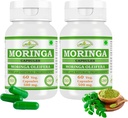 Natural and Pure Herbal Moringa OLEIFERA (Moringa, Sahijan) Uddrag Kapsler 124; Højeste Potency, 100% Herbal Produkt Budd124; Pack af 60 X 500 mg. Veg. Kapsler (Pack af 2 Jar)