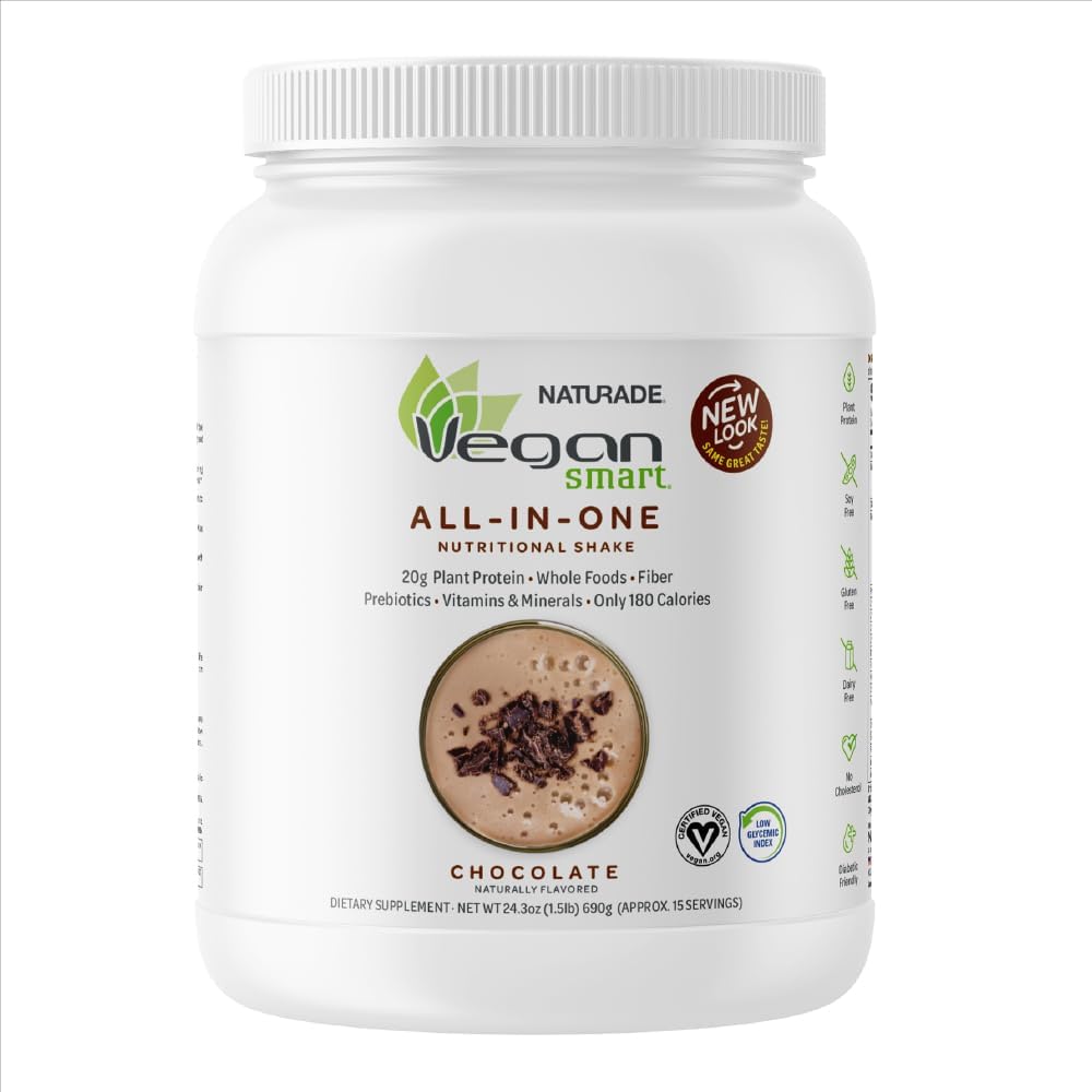 Vegansmart Plant- baseret protein pulver af Naturade, All- in- One Nutritional Shake - Chokolade (30 Servere)