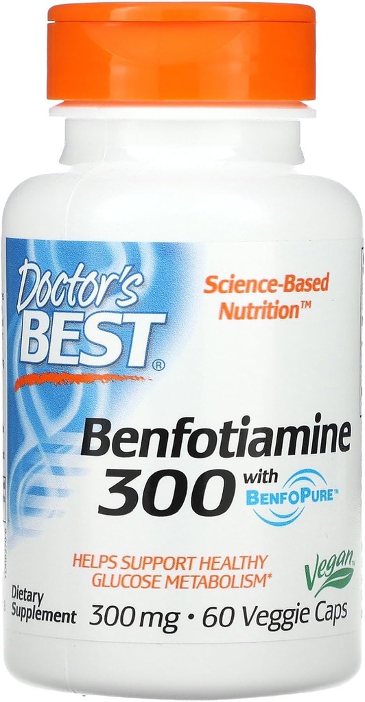 Doctor 's Best, Benfotiamin med BenfoPure, 300 mg, 60 Veggie Caps