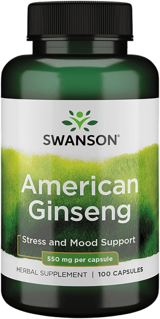 Swanson Premium Brand American Ginseng 550 Milligram 100 kapsler