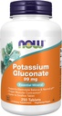 NOW Foods Supplements, Potassium Gluconate 99mg, Easier to Swallow, Essential Mineral*, 250 Tablets