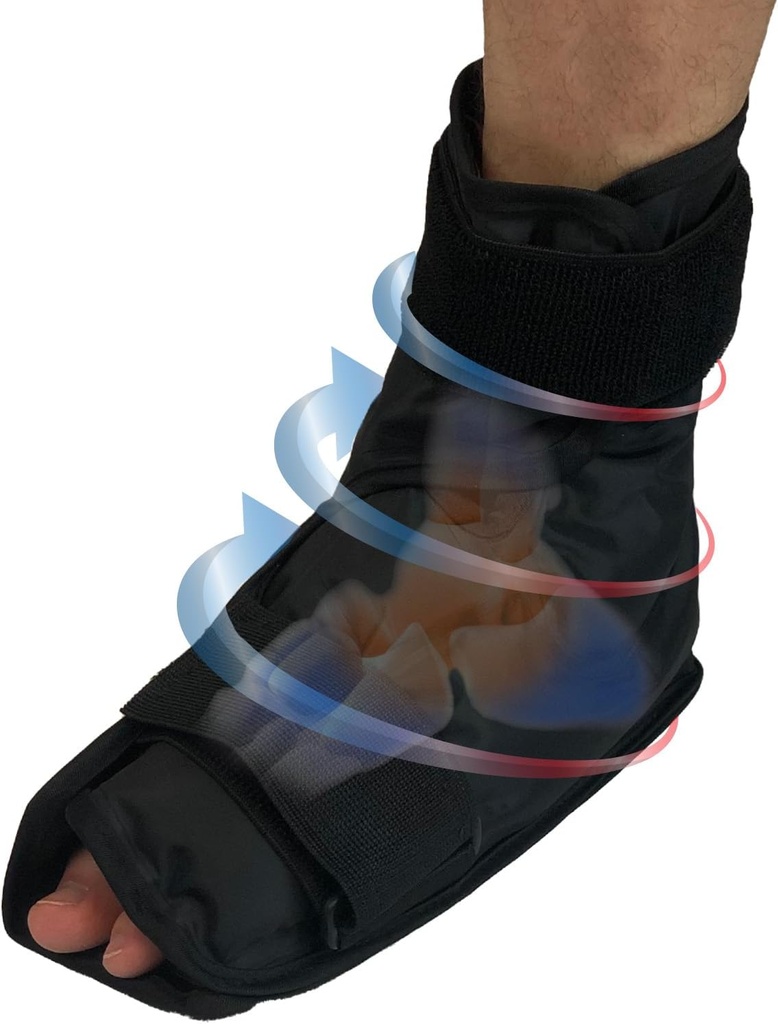Foot & Ankle Pain Relief Hot / Cold Gel Wrap - Effektivt Relieve Foot og Ankle Aches & Pains Brug af kompression Gel Ankle Ice Pack Wrap - Opvarmet eller kølet, Mål Alle områder af Ankle & Foot - Stor