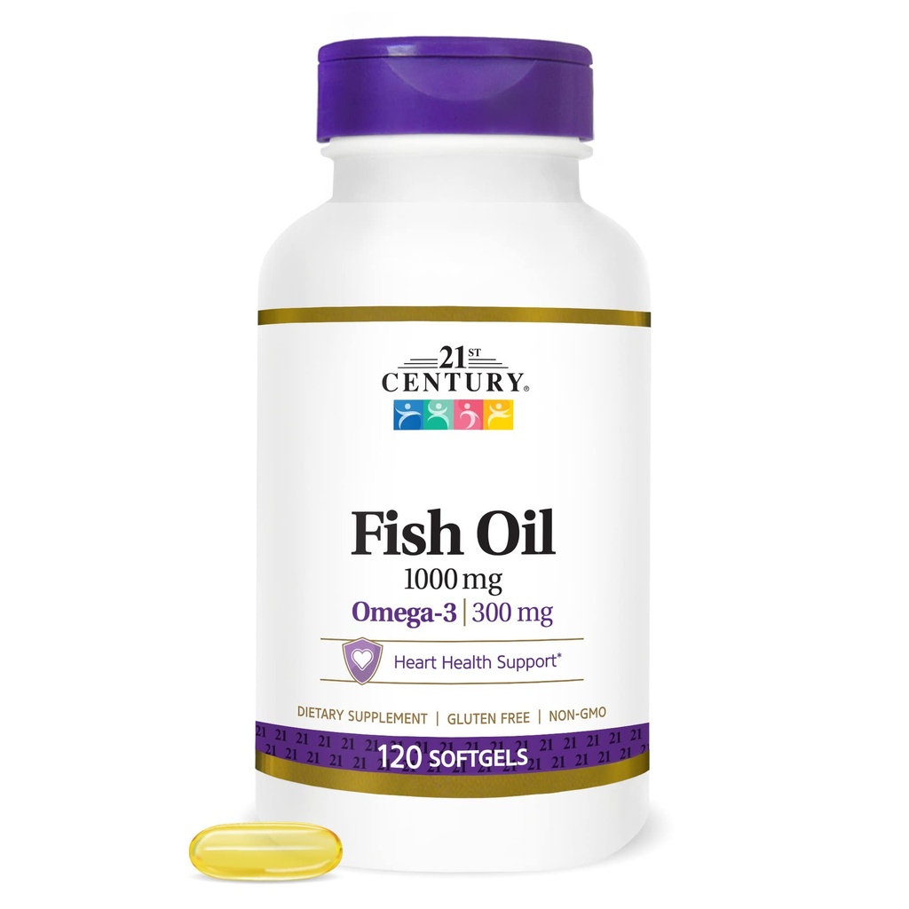 21. Century Fish Oil 1000 mg Softgels, 120 Count
