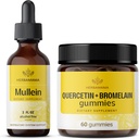 HERBAMAMA Mullein Leaf Extract og Quercetin Gummies Kit - Bundle of Mullein Leaf Drops 2 fl oz og 800 mg Quercetin med Bromelain Gummies - Vegan, Non- GMO, Alkohol- Free - 2 Pack