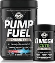 PMD Sport Ultra Pump Fuel Insanity - Pre Workout - Cherry Bombsicle (30 Servere) Sport Omega udskæringer Elite termogene Fat Burner (90 Softgels)
