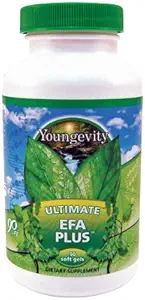 Youngevity Ultimate EFA Plus - Væsentlige fedtsyrer, 90 Soft Gels - Balanced Fish Oil Formel for Heart, Brain, Joint, Skin Health - Omega-3, Omega-6, Omega-9 Supplement til optimal sundhedsstøtte
