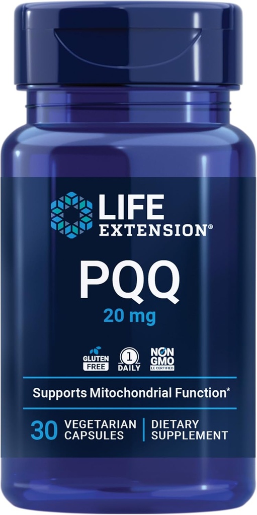 Life Extension PQQ, pyrroloquinoline Quinone, 20 mg, fremmer væksten i New Mitokondria, Gluten- Free, Non- GMO, Vegetar, 1 Daily, 30 Kapsler
