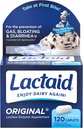 Lactaid Original Strength Lactose Intolerance Pills, 9000 FCC Natural Lactase Enzyme Dairy Relief Caplets, Hjælper forebyggende gas, Bloating & Diarré På grund af laktose følsomhed hos voksne & børn, 120 Tæl