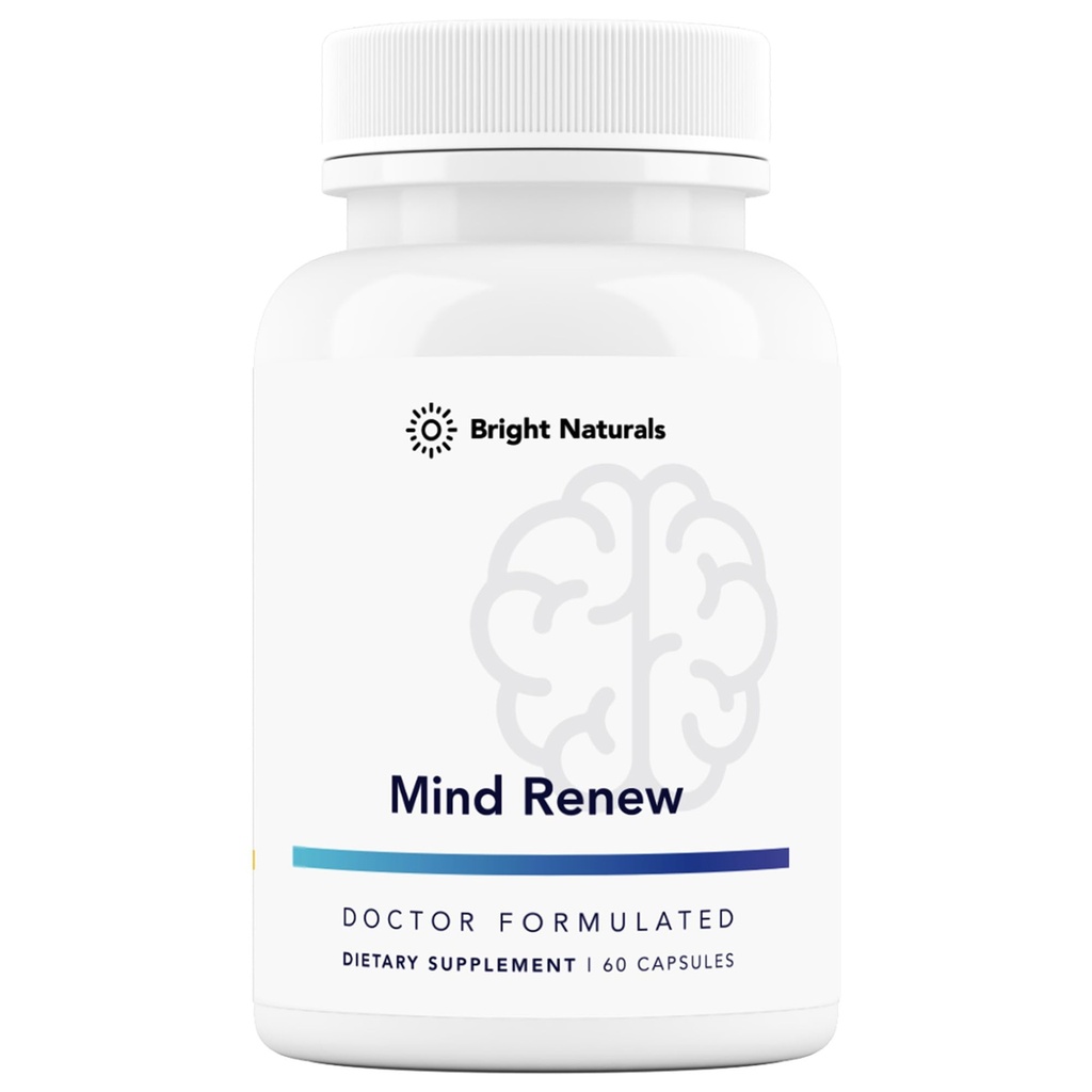 Mind Renew - Lavet i USA - Hjernetillæg for hukommelse og fokus - Support Vitality and Energy, 60 kapsler