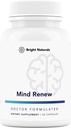 Mind Renew - Made in The USA - Brain Supplement for Memory and Focus - Support Vitality and Energy, 60 Capsules