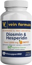 Vein Formel - Diosmin Hesperidin 1000 mg fra MPFF, 60 kapsler, blodcirkulation og ben Vein Kosttilskud, mikroniseret bioflavonoider til vein sundhed