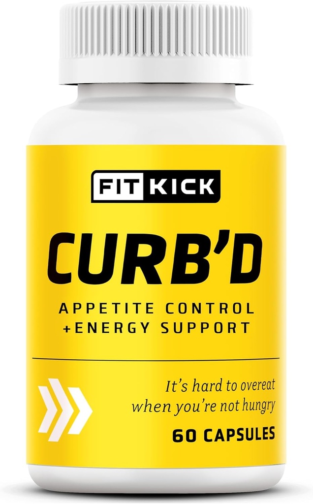 FITKICK Curb 'D kapsler - Non-reception Appetite & Craving Support, Energi & Focus Formel med naturlige ekstrakter - Hindbær Ketoner, Green Coffee Bean & Citrus Aurantium - 60 Veganske kapsler