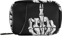 Hand Skull Pill Box 7 Day Pill Case Travel Pill Organizer Bag with Zipper Portable Weekly Case Compact Size for Vitamin Supplement Holder