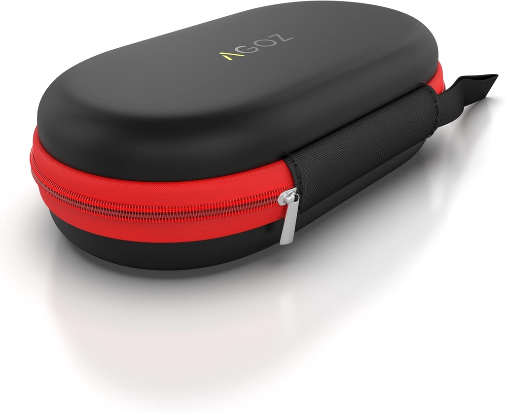 AGOZ Astma Inhaler Medicin rejse sag Pouch Cover, Inhaler Holder med lynlås Lukning og armbånd (sort / rød)