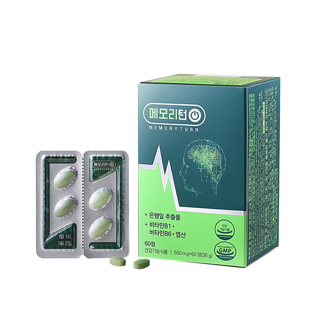 Memoryturn] Brain Supplement - Natural Nootrop med Lions Mane & Ginkgo Biloba - Understøtter fokus, hukommelse og kognitiv sundhed - Probiotisk formel med B Vitaminer & folat til daglig wellness