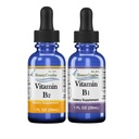 HoneyCombs High Potency Vitamin B1 (Thiamin) & B2 (Riboflavin) Drops - Vegan, Non- GMO, Alkoholfri væske til sundhed, fordøjelse, hår, hud og negle