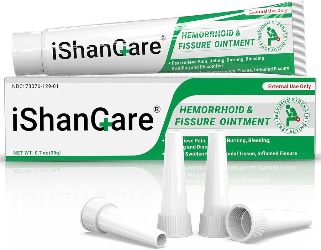 Hemorrhoid Cream, Hemorrhoid & Fissure Treatment Ointment Extra Strength, Relief Anal Pain, Itching, Bleeding, Swelling, Discomfort, Natural Herbs Fast Acting Ingredients, Contains Vitamin E