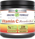 Amazing Formulas C-vitamin (Ascorbic Acid) 8 Oz Powder Supplement- 124; 1 Gram Per Servering - 124; 226 Servering - 124; Non- GMO - 124; Gluten Free - 124; Fremstillet i USA